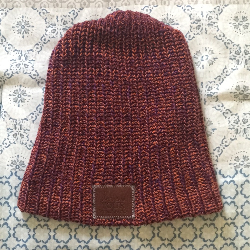 Burgundy beanie love your melon